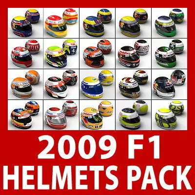 F1 2009 Helmets 3D model_0