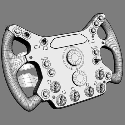 F1 Ferrari Steering Wheel 3D model_11
