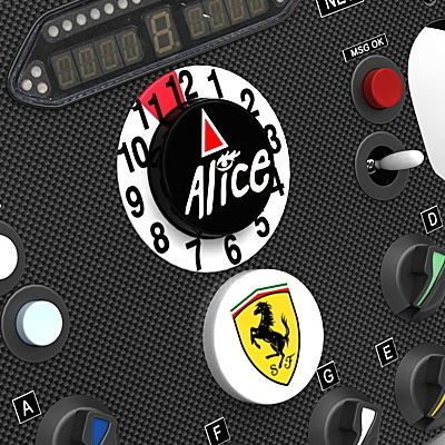 F1 Ferrari Steering Wheel 3D model_3