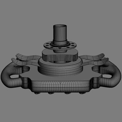 F1 Ferrari Steering Wheel 3D model_12