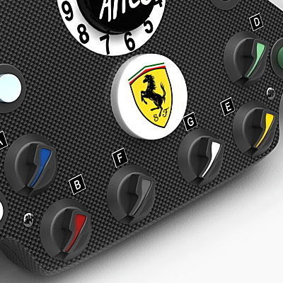F1 Ferrari Steering Wheel 3D model_6