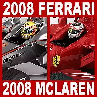 F1 2008 Vodafone McLaren MP4-23 and Ferrari F2008