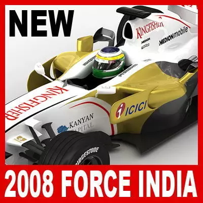 F1 2008 Force India VJM01 3D model_0