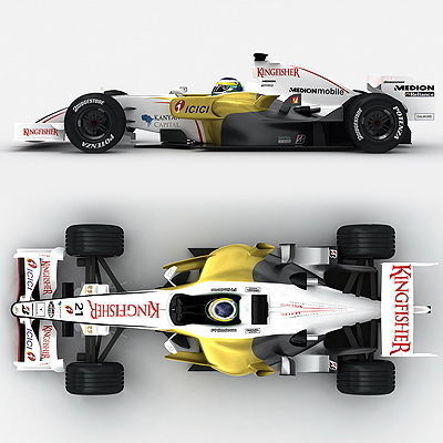 F1 2008 Force India VJM01 3D model_13