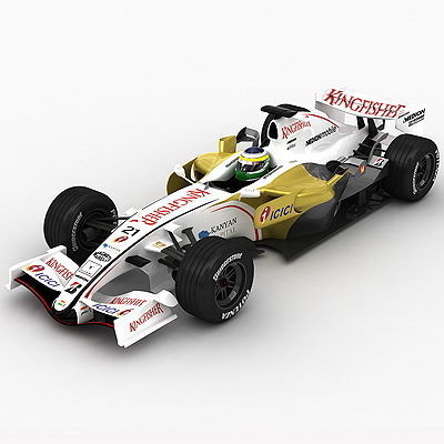 F1 2008 Force India VJM01 3D model_1