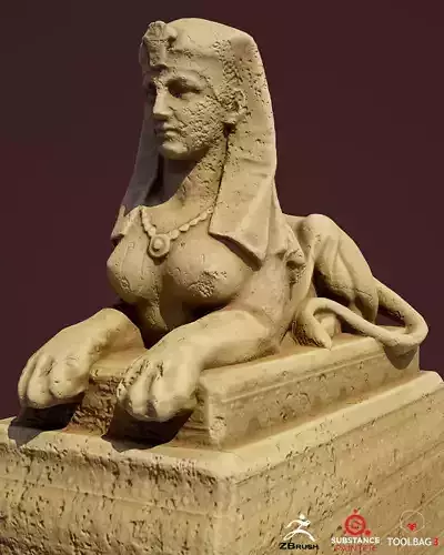 Sphinx Egypt Low-poly 3D model