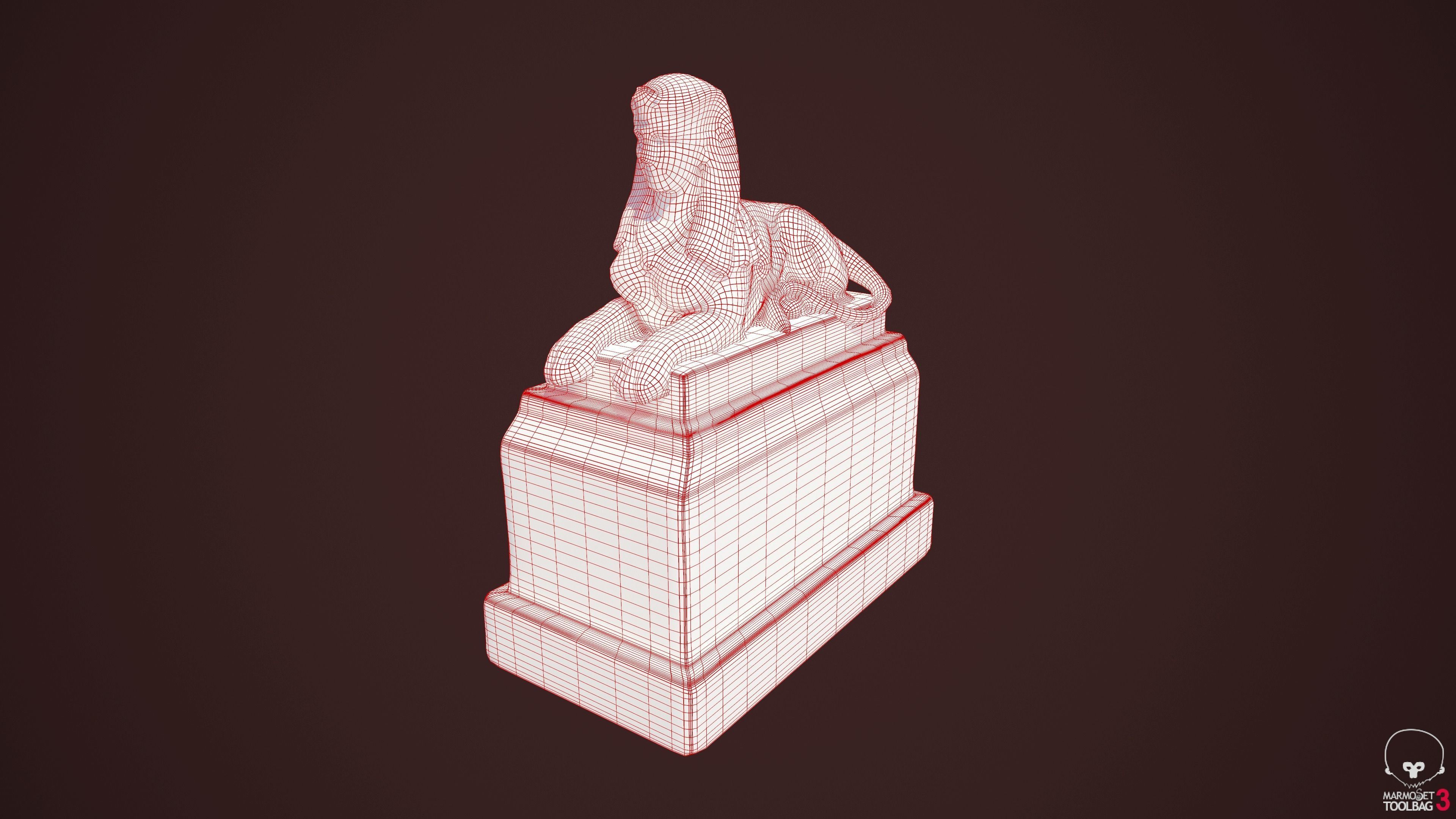 Sphinx Egypt Low-poly 3D model_16