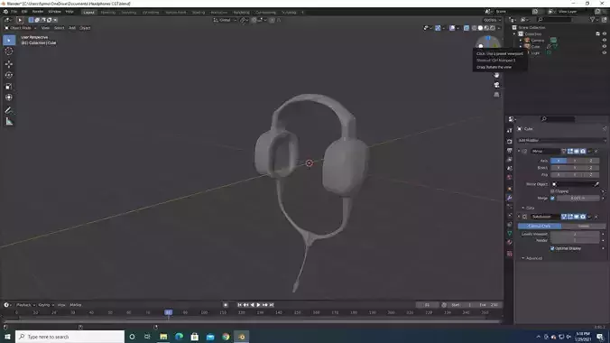 Semi low poly headphones