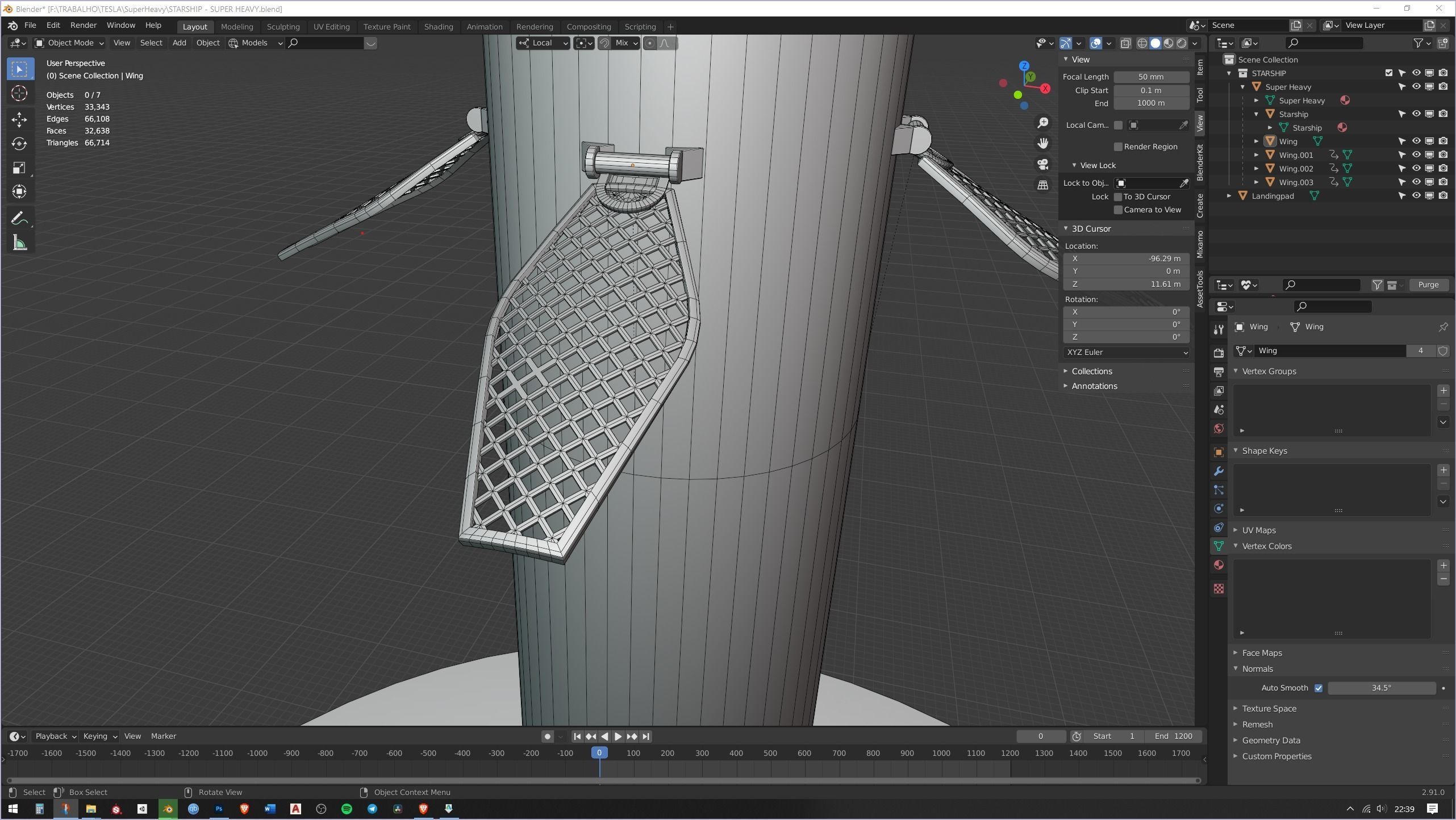 SpaceX Starship and Super Heavy Booster Rocket - 2K PBR Textures Low-poly 3D model_11