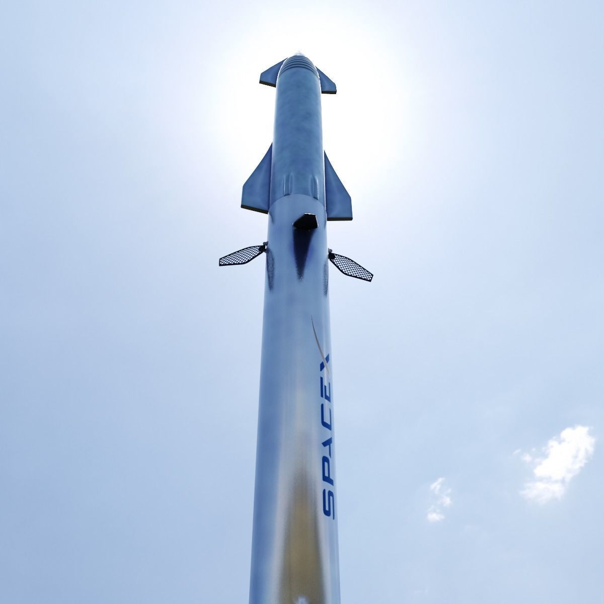 SpaceX Starship and Super Heavy Booster Rocket - 2K PBR Textures Low-poly 3D model_2