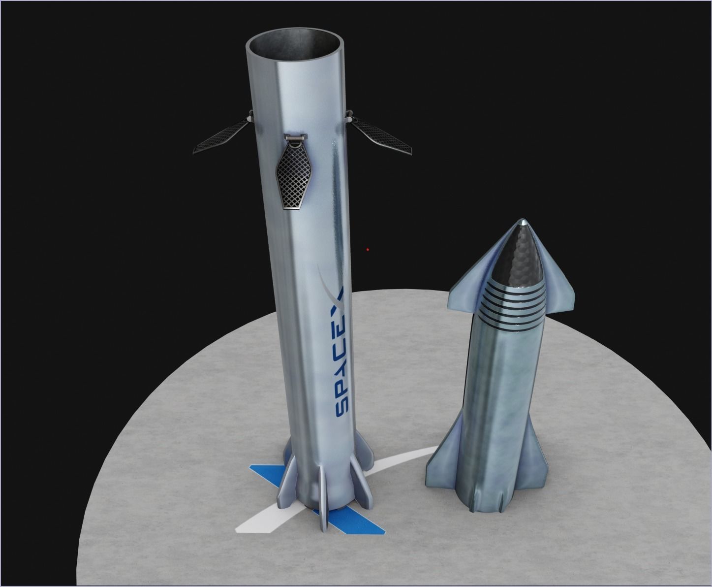 SpaceX Starship and Super Heavy Booster Rocket - 2K PBR Textures Low-poly 3D model_9