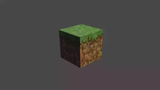 Rotating Minecraft Grass Block Animation
