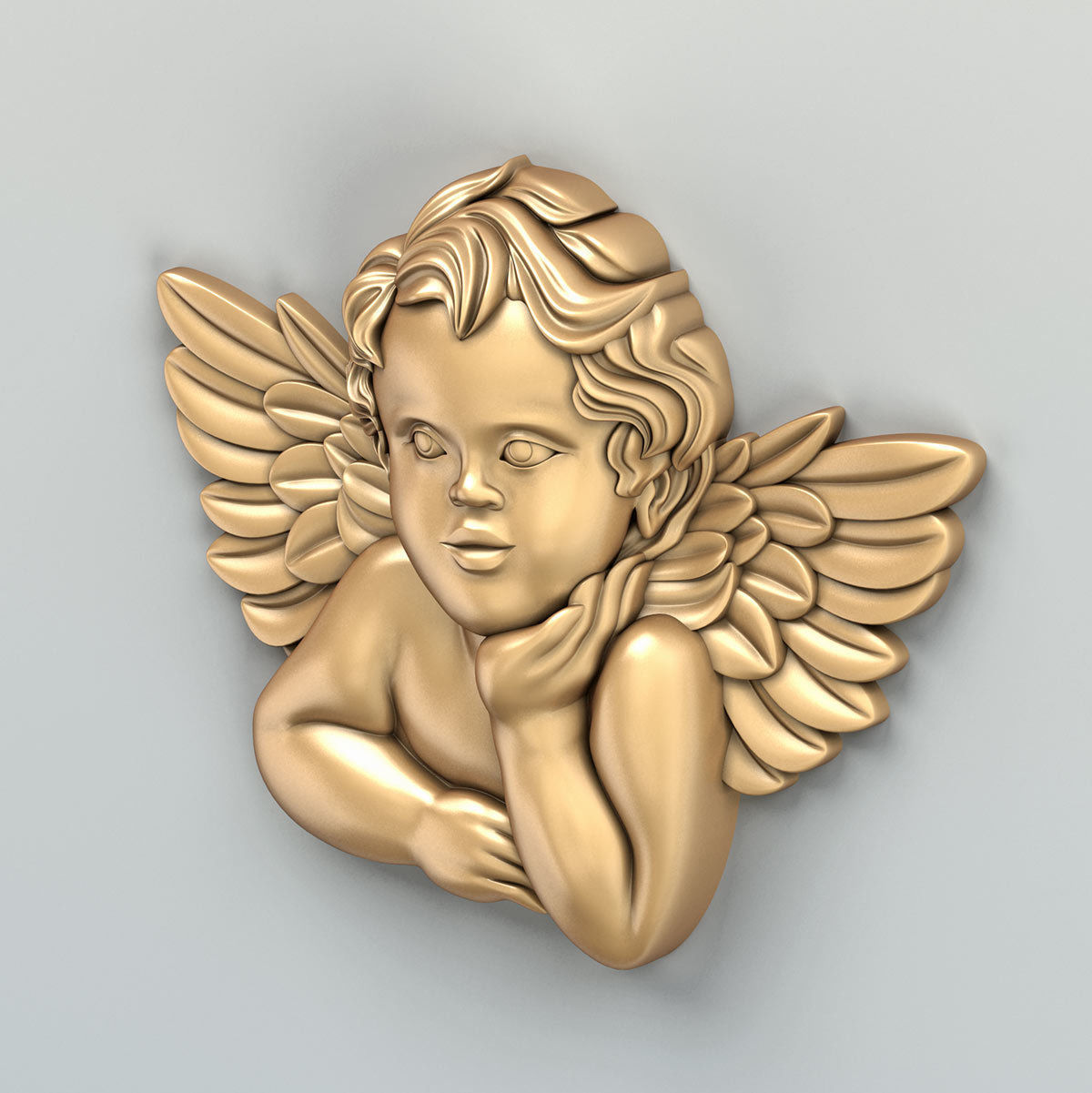 Carved decor central 027 Cupid 3D model_4