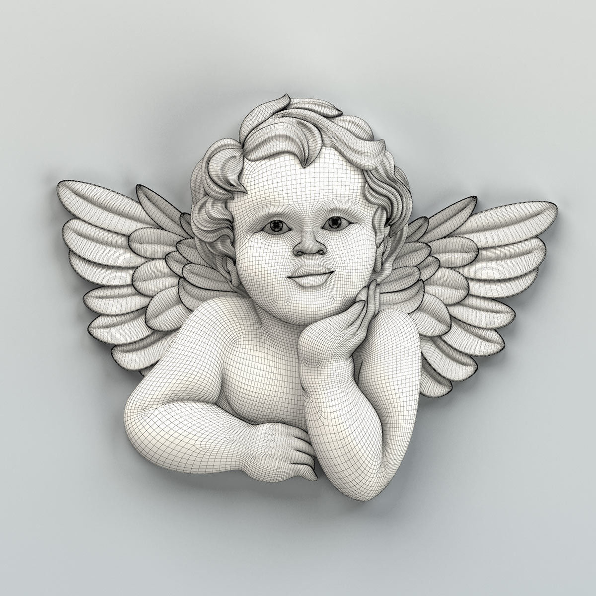 Carved decor central 027 Cupid 3D model_5