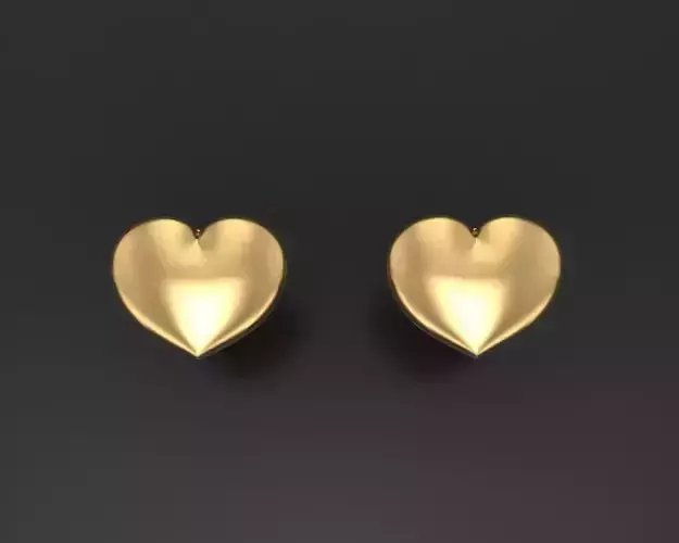 Studs heart pusset earrings