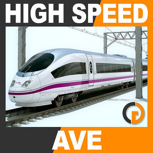 High Speed Train AVE Siemens Velaro 3D model