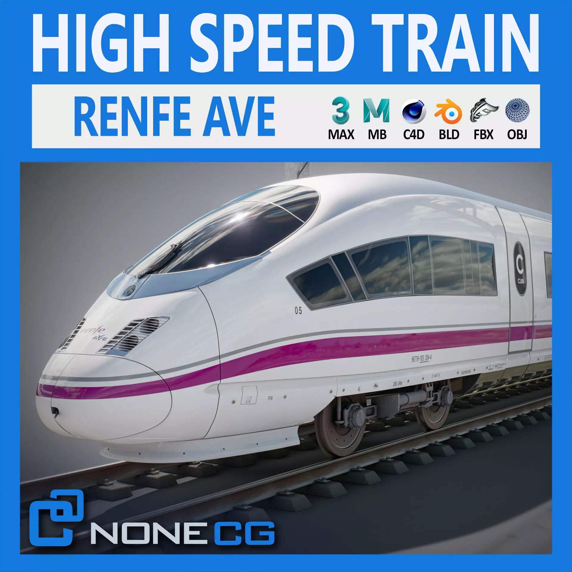 High Speed Train Velaro - Spanish AVE 3D model_0