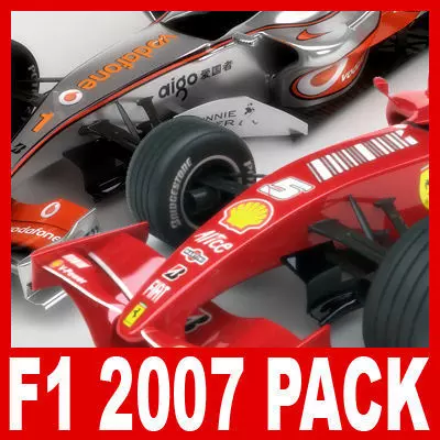 F1 2007 McLaren MP4-22 Ferrari F2007 3D model_0