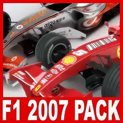 F1 2007 McLaren MP4-22 Ferrari F2007 3D model