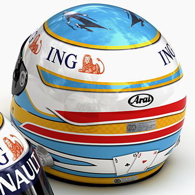 Helmet F1 2008 Fernando Alonso 3D model_1