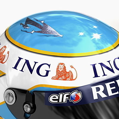 Helmet F1 2008 Fernando Alonso 3D model_3