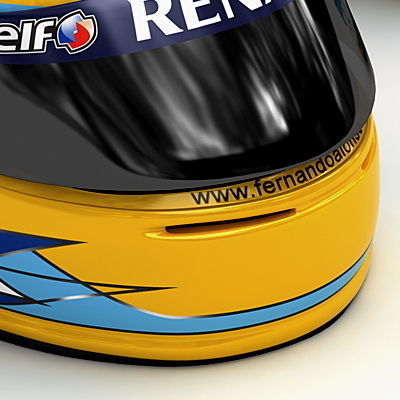 Helmet F1 2008 Fernando Alonso 3D model_5