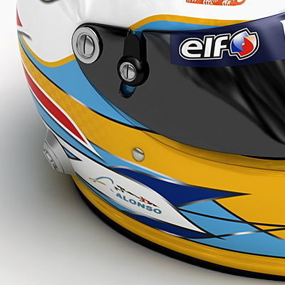 Helmet F1 2008 Fernando Alonso 3D model_4
