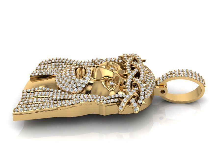 Jesus pendant 3D print model_4