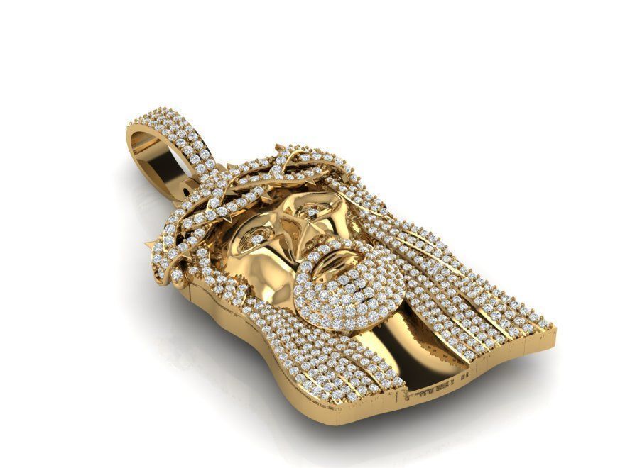 Jesus pendant 3D print model_3