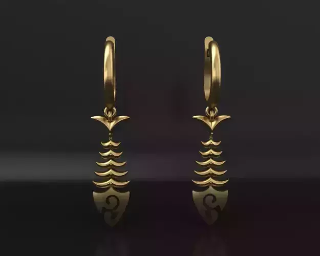 Fish Skeleton Earring 3D print model