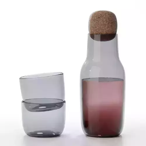 Corky Carafe and Glass Set 3D model