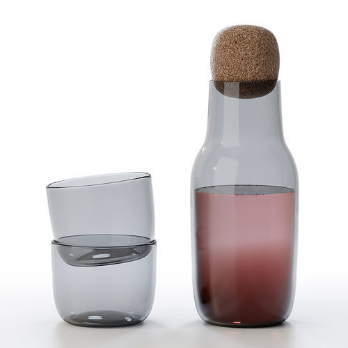 Corky Carafe and Glass Set 3D model