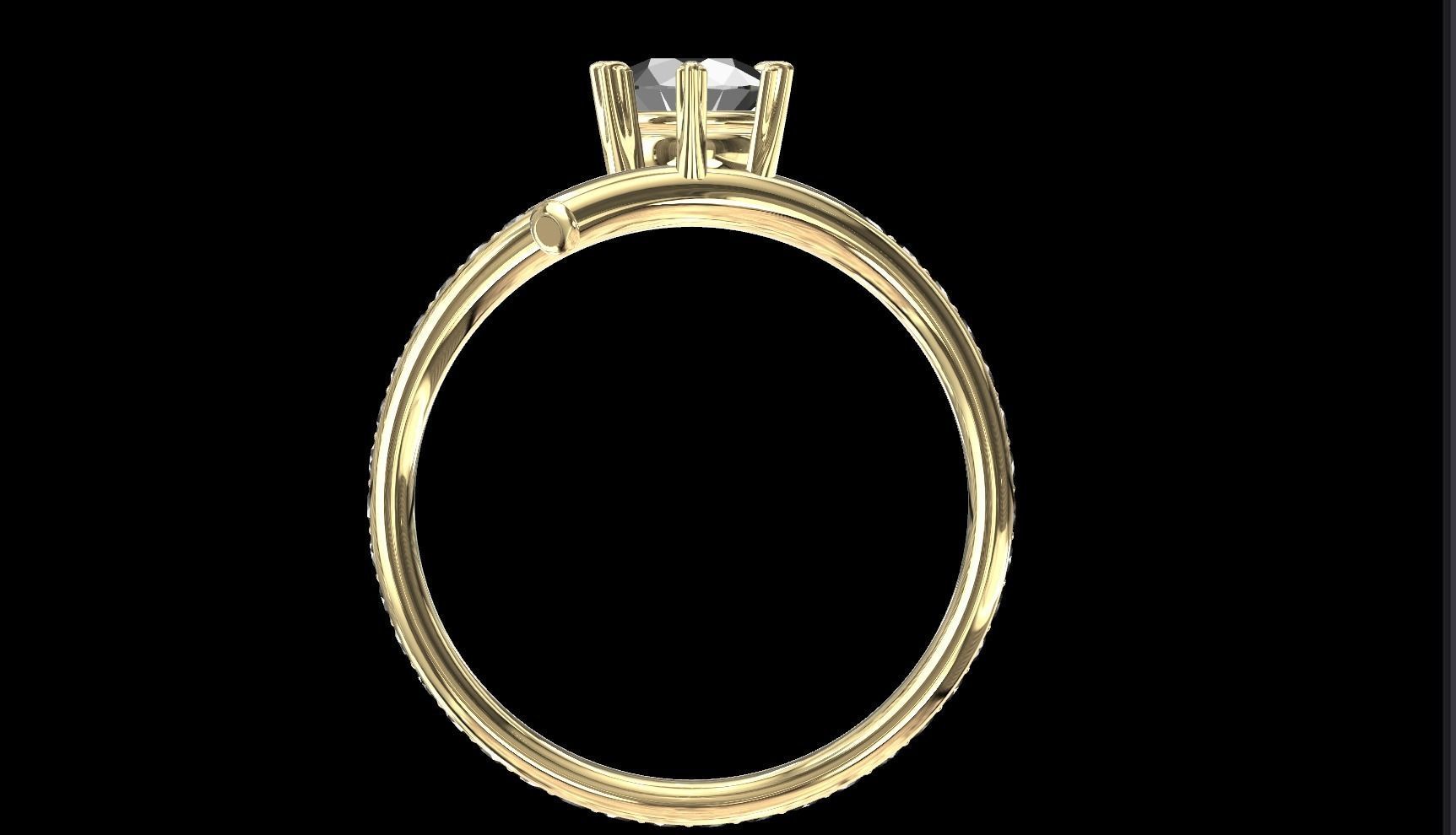 Rings diamond engagement ring gold 3D print model_8