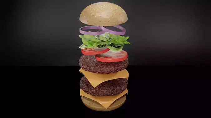 Double Cheeseburger 3D model 3D model
