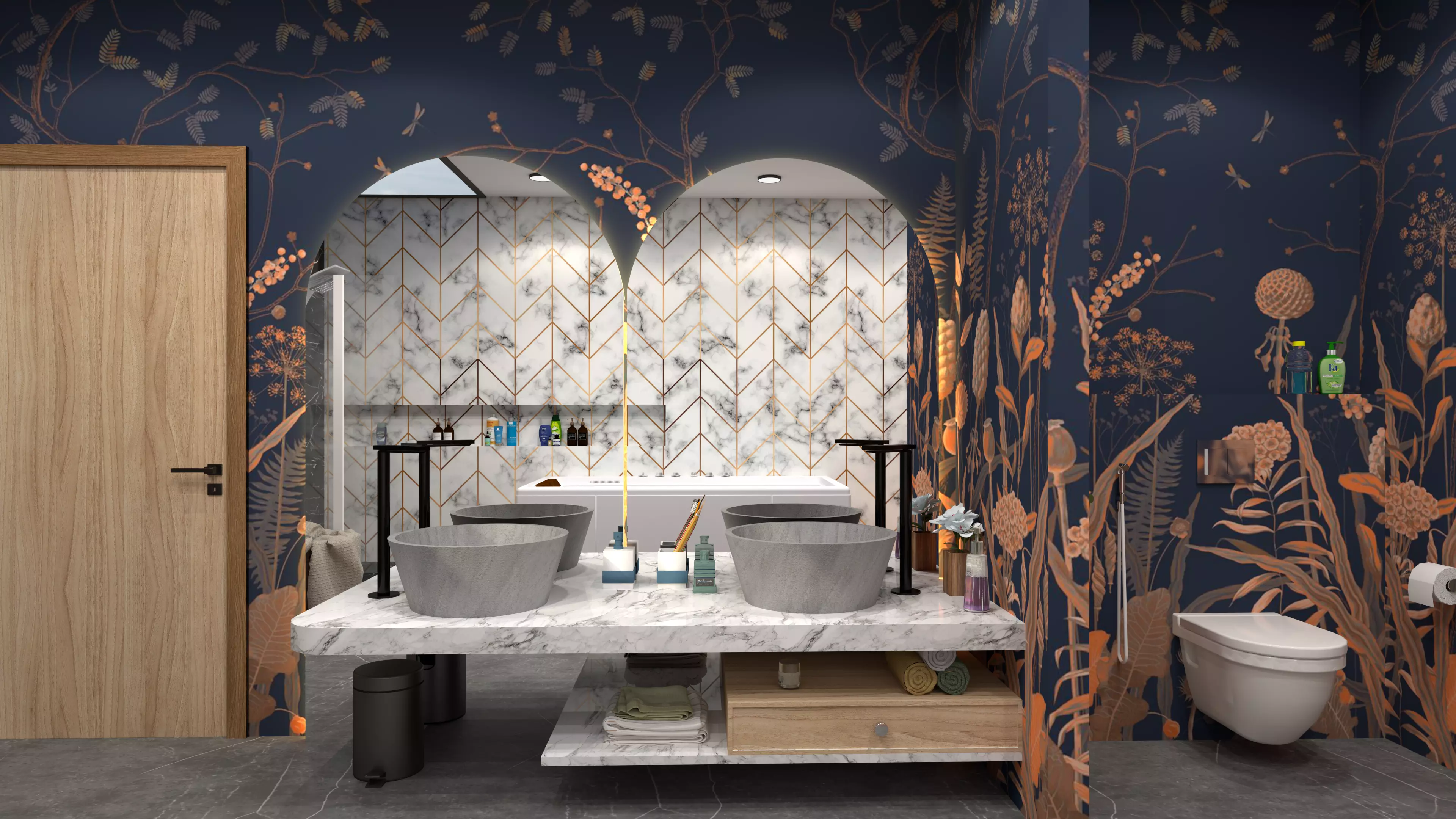 Tropical Bathroom Low-poly 3D model