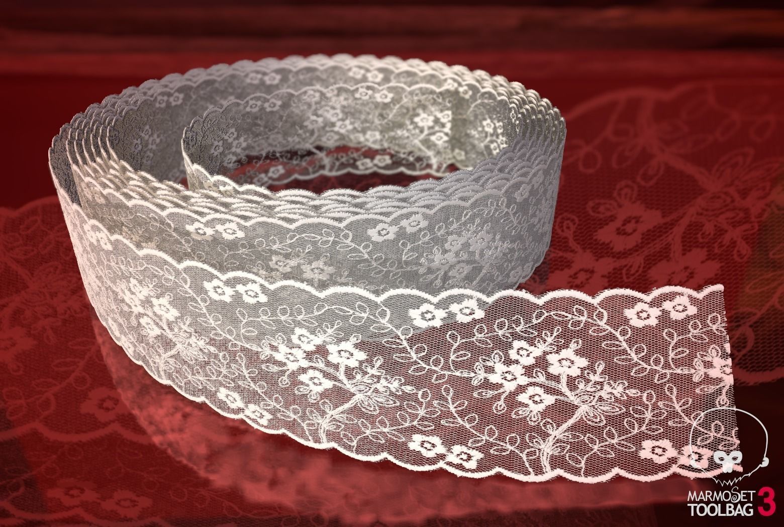 Fabric Vol 03 - Lace Trims PBR Texture_4