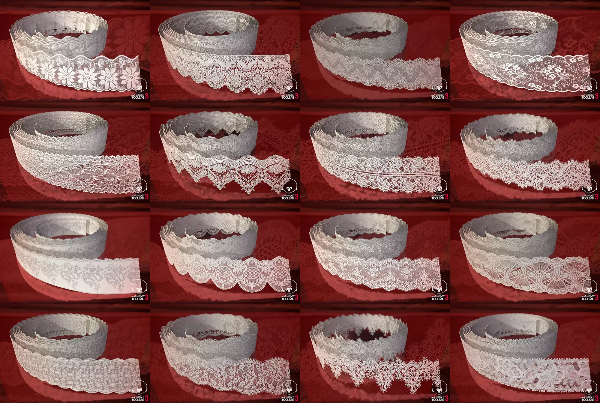 Fabric Vol 03 - Lace Trims PBR Texture_0