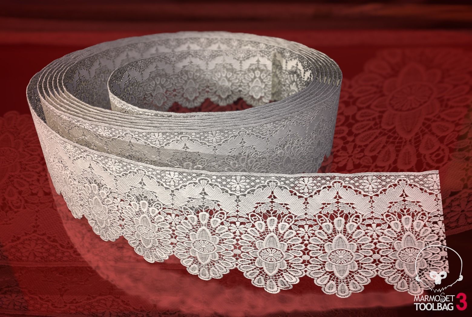 Fabric Vol 03 - Lace Trims PBR Texture_2