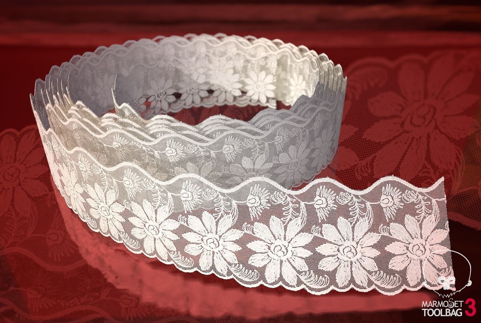 Fabric Vol 03 - Lace Trims PBR Texture_1