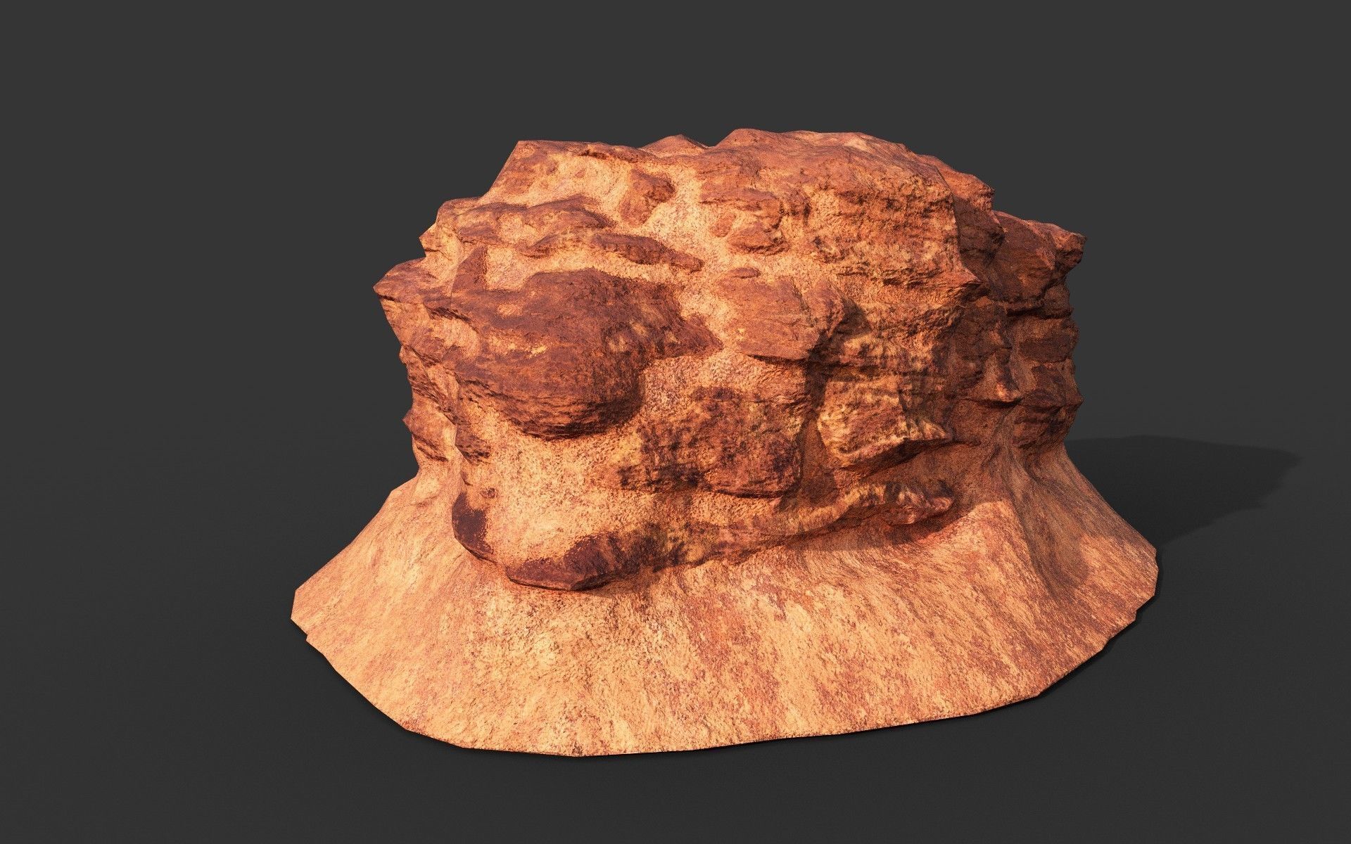Low poly Sandstone Rock Formation - 210127 Low-poly 3D model_9