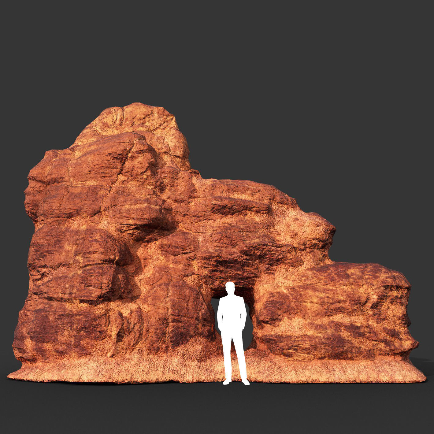 Low poly Sandstone Rock Formation - 210127 Low-poly 3D model_21