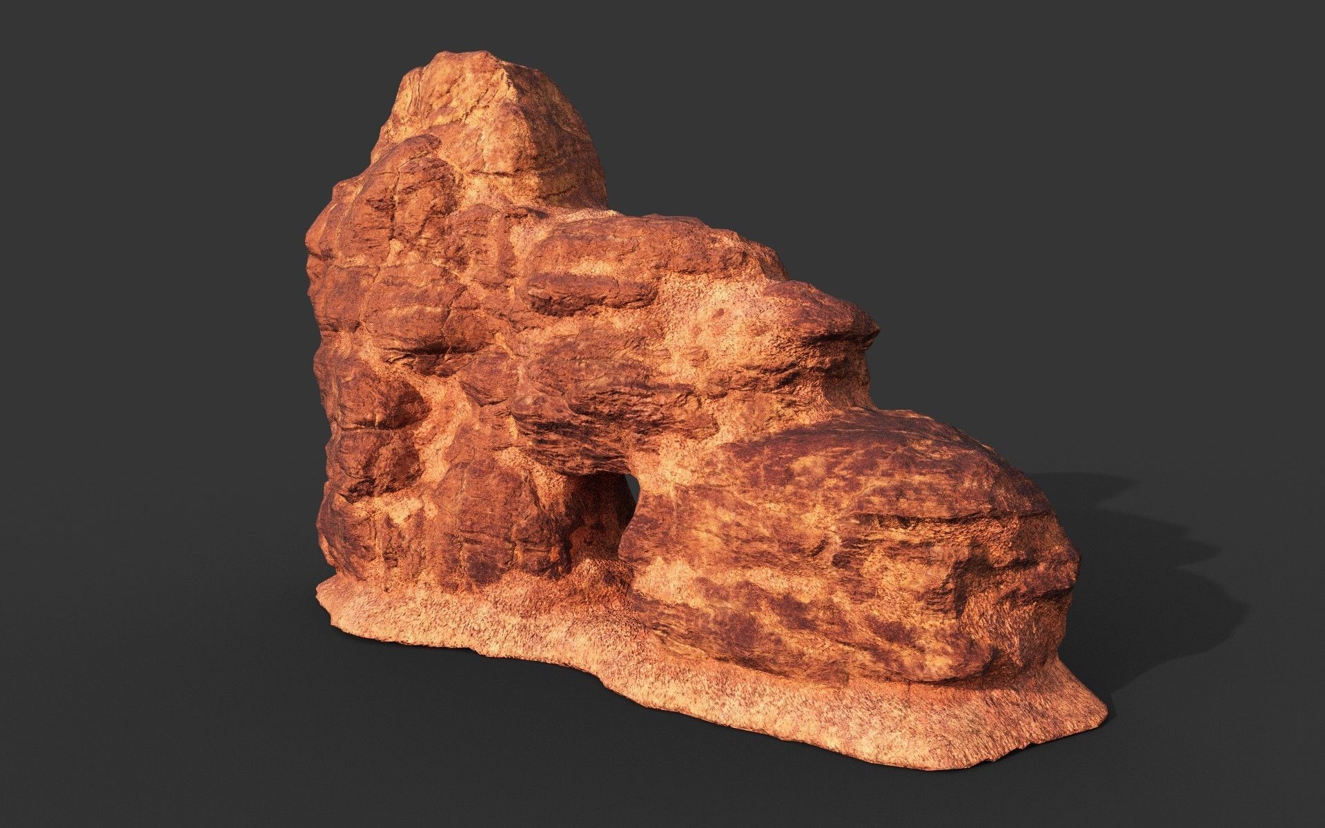 Low poly Sandstone Rock Formation - 210127 Low-poly 3D model_22