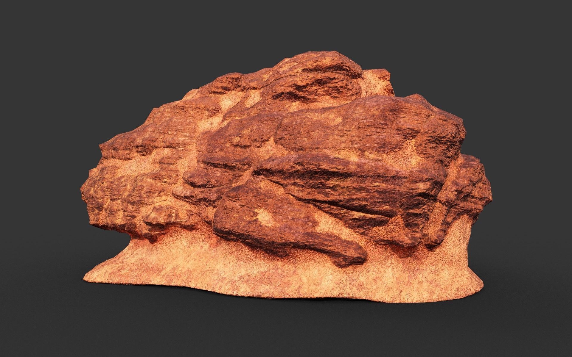 Low poly Sandstone Rock Formation - 210127 Low-poly 3D model_18