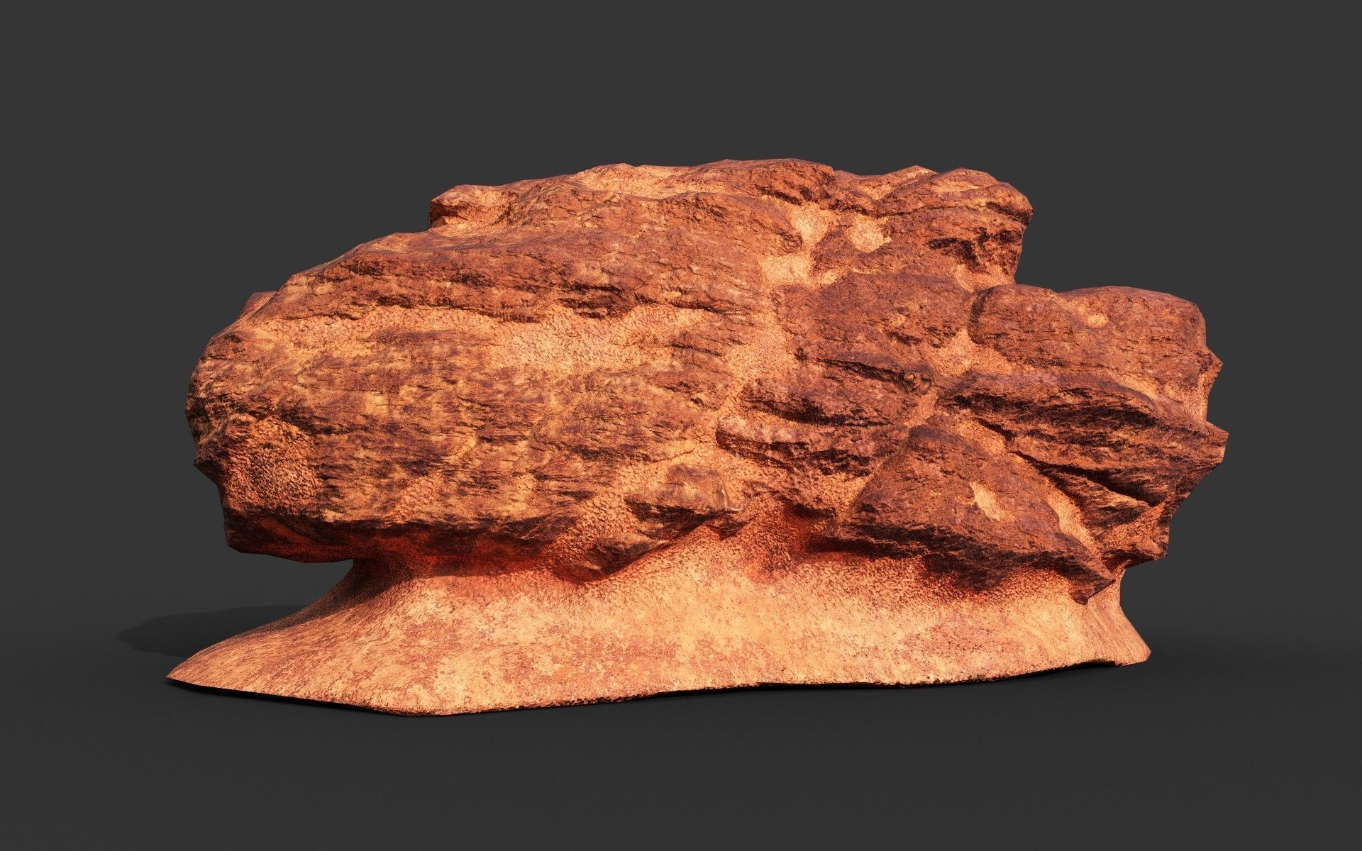 Low poly Sandstone Rock Formation - 210127 Low-poly 3D model_17