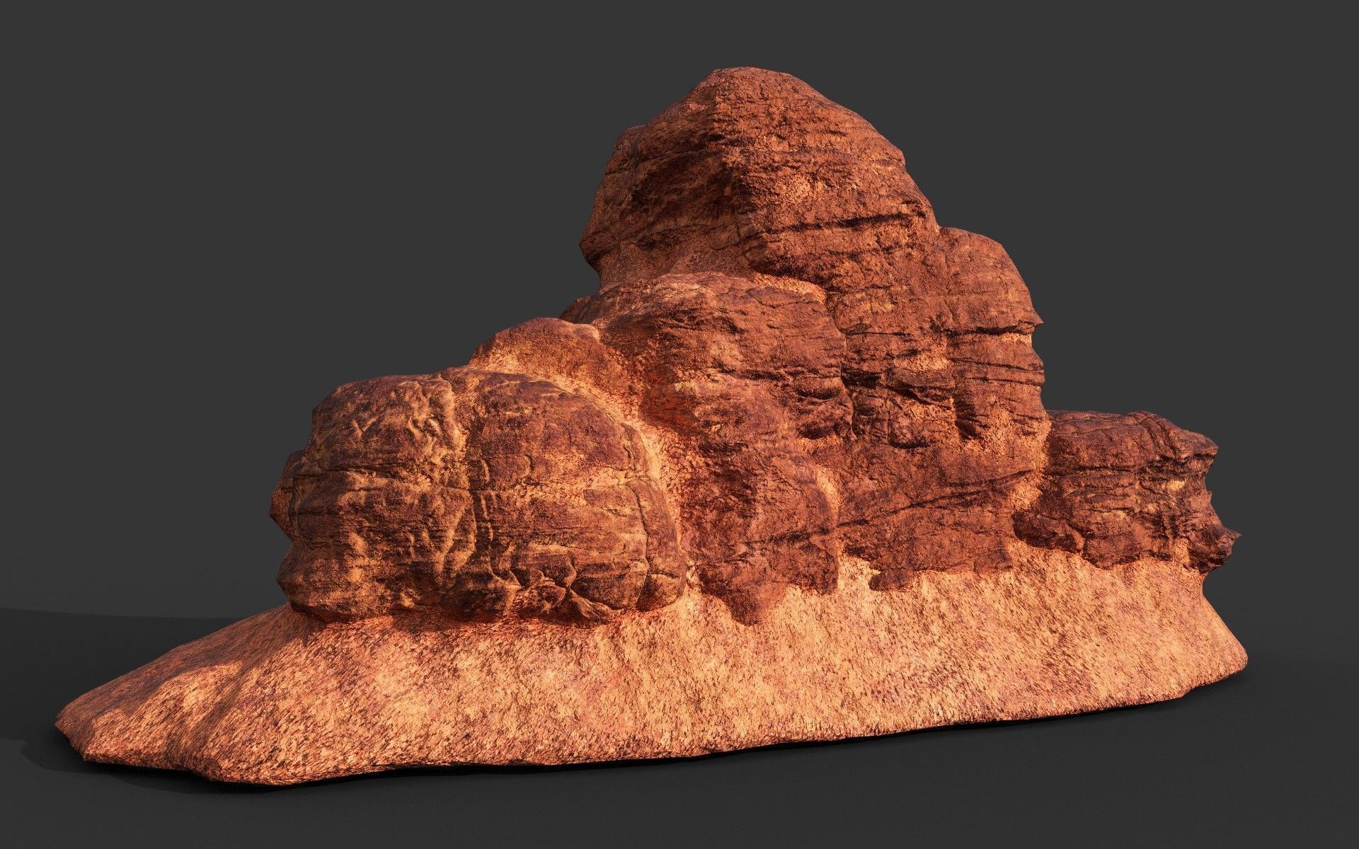 Low poly Sandstone Rock Formation - 210127 Low-poly 3D model_42