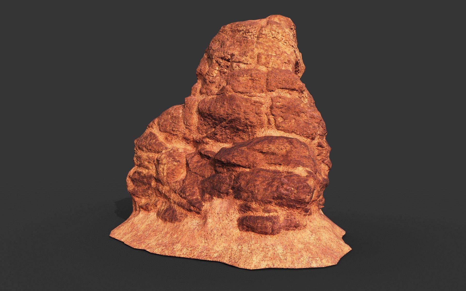 Low poly Sandstone Rock Formation - 210127 Low-poly 3D model_13