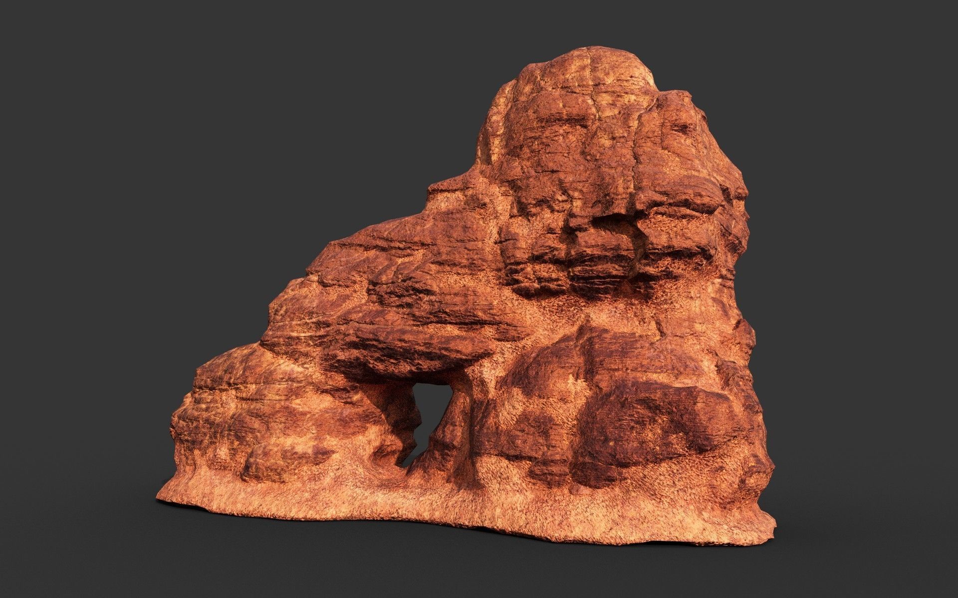 Low poly Sandstone Rock Formation - 210127 Low-poly 3D model_24
