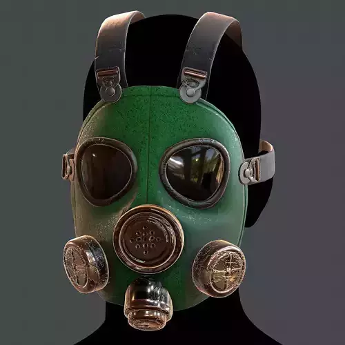 Gas mask helmet 3d model scifi Low-poly 