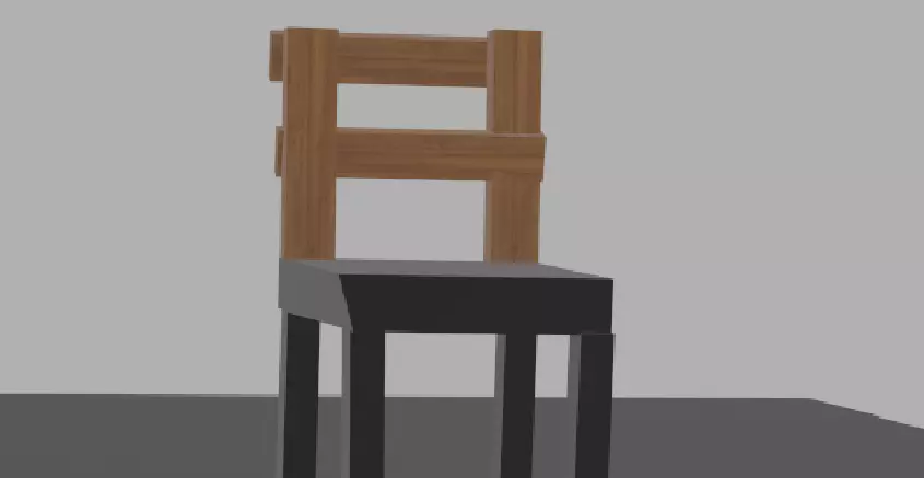 3D Old Chair Low-poly 3D model_0