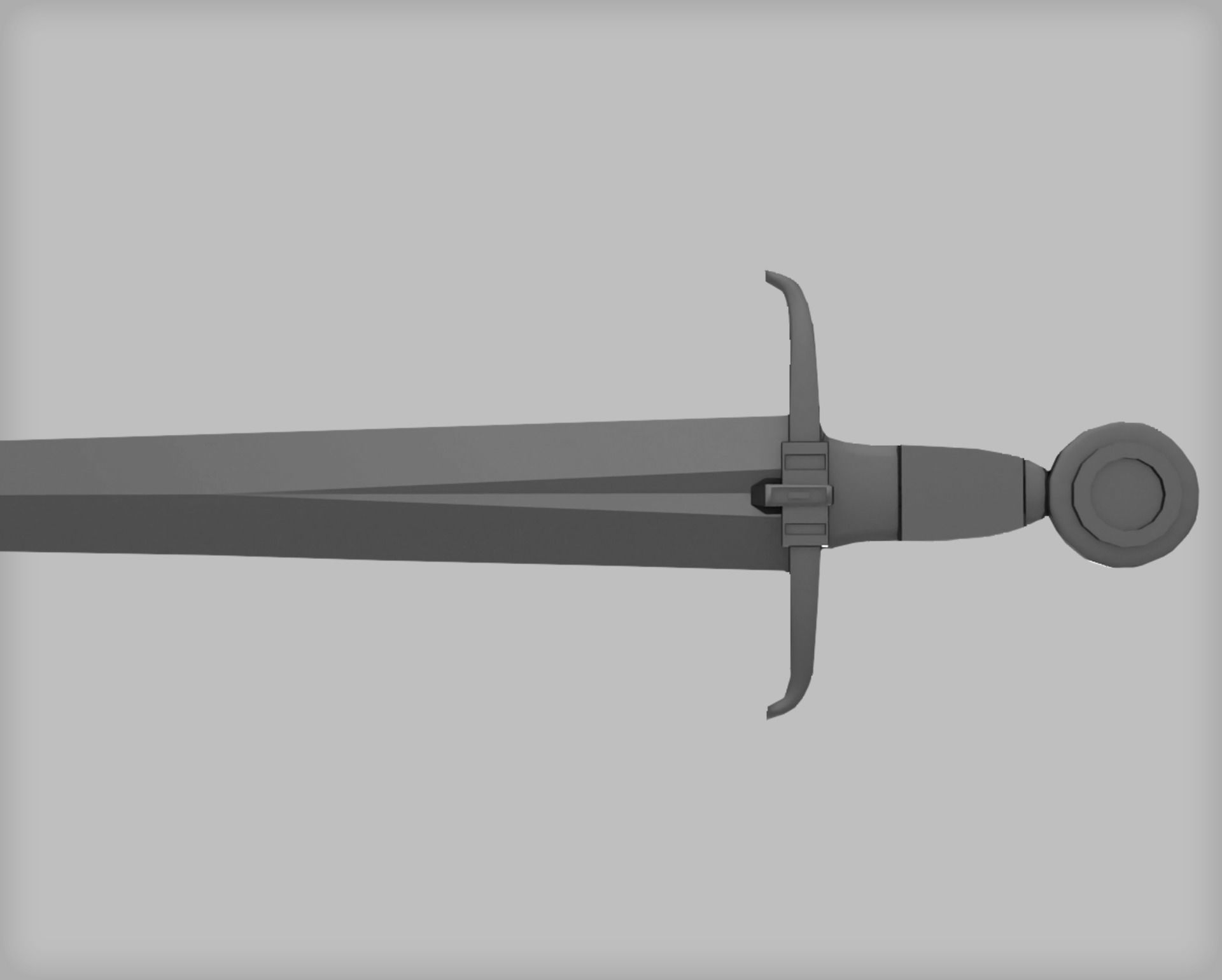 Medieval Sword 3D model Low-poly 3D model_2